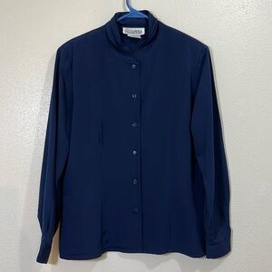 Alexandria long sleeved navy blue blouse.     Size 12